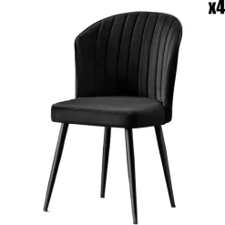 Sale Wooden Art 4 Chaises Rubi noires - 52x85x42 cm
