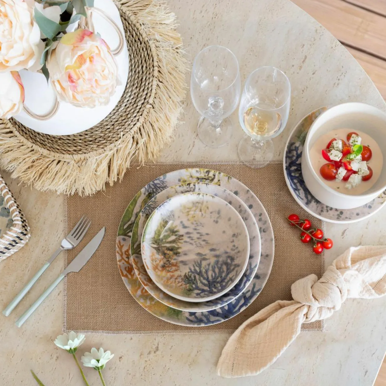 Novastyl 6 Coupelles Corfou600Ml En Grès Bleu