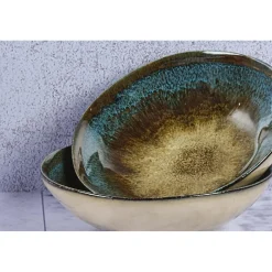 Bjorn 6 Coupelles en Grès Island kaki/bleu - 15 cl