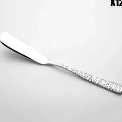 Fauchon 12 Couteaux à beurre Signature argentés - 16.4 cm