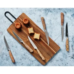 Bjorn 6 Couteaux à steak Jakob inox bois - 22x2x1 cm