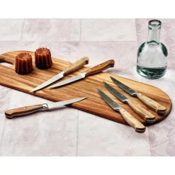 Bjorn 6 Couteaux à steak Jakob inox bois - 22x2x1 cm