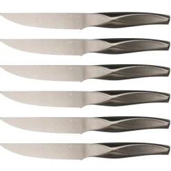 Bjorn 6 Couteaux à steak Larus gris métal - 6 pièces