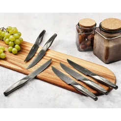 Bjorn 6 Couteaux à steak Larus gris métal - 6 pièces