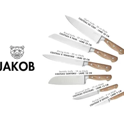 Bjorn 6 Couteaux de cuisine Jakob inox bois