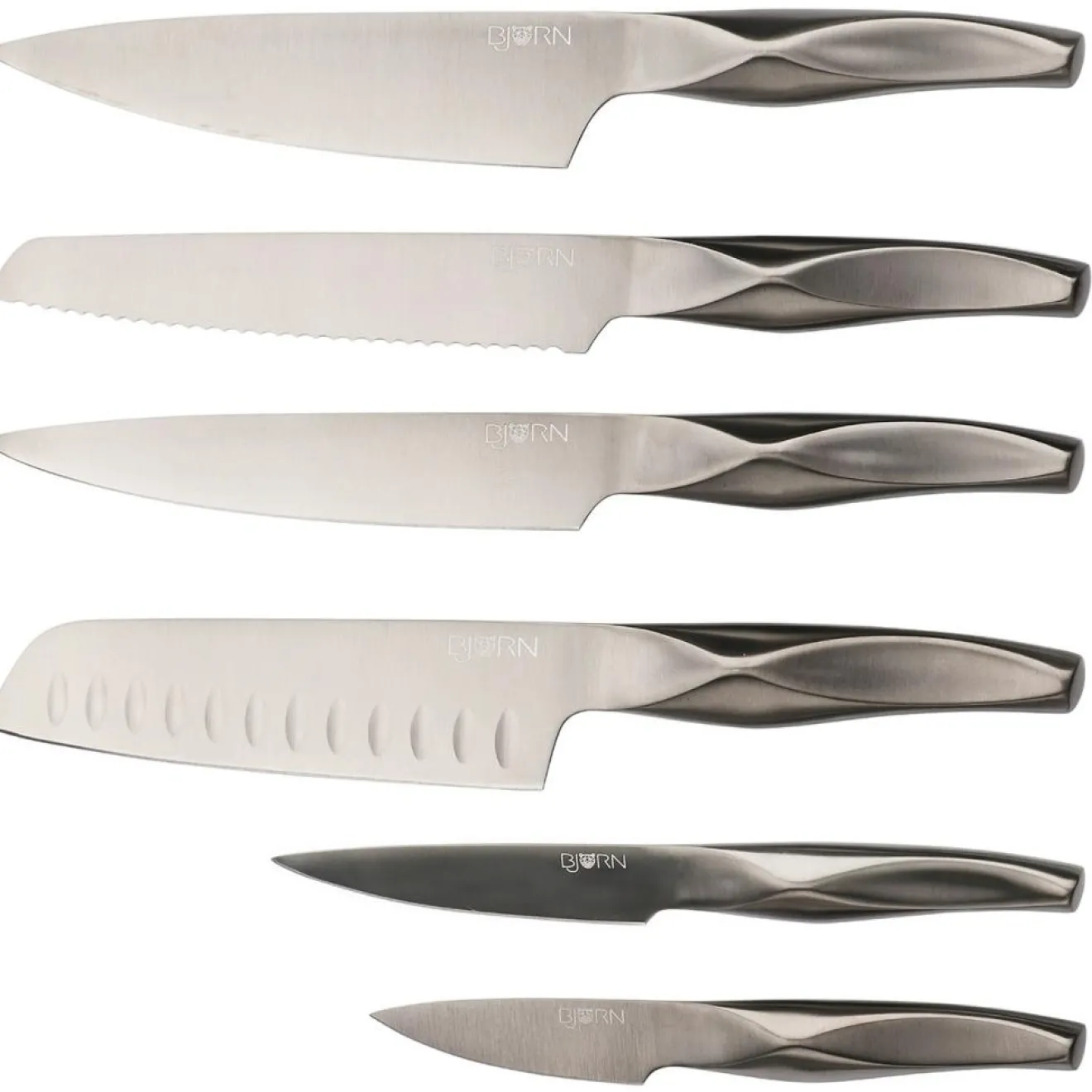 Bjorn 6 Couteaux de cuisine Larus - 6 pièces gris métal