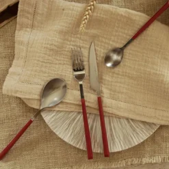 Menastyl 6 Couteaux de table Colorama magenta - 23.5 cm