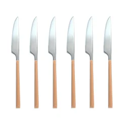 Menastyl 6 Couteaux de table Colorama noisette - 23.5 cm