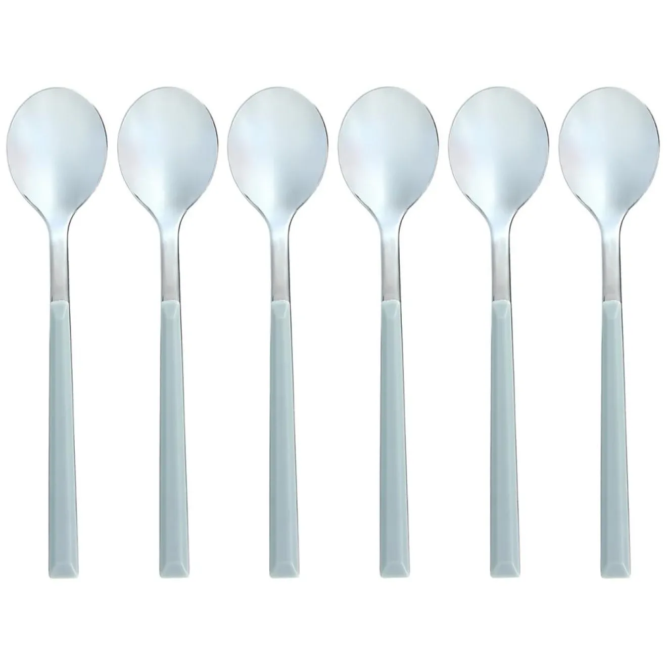 Menastyl 6 Cuillères à café Colorama grises - 16.5 cm