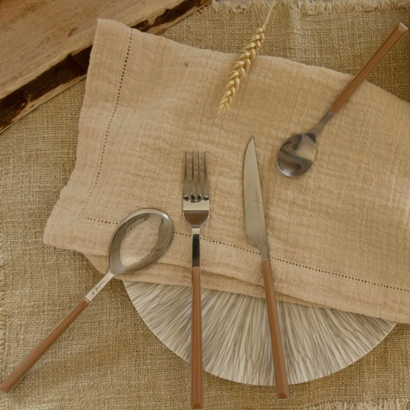 Menastyl 6 Cuillères de table Colorama noisette - 21.5 cm