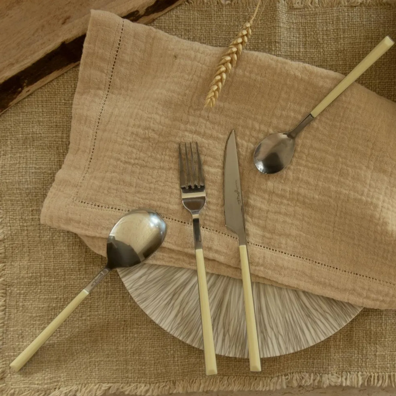 Menastyl 6 Cuillères de table Colorama crème - 21.5 cm