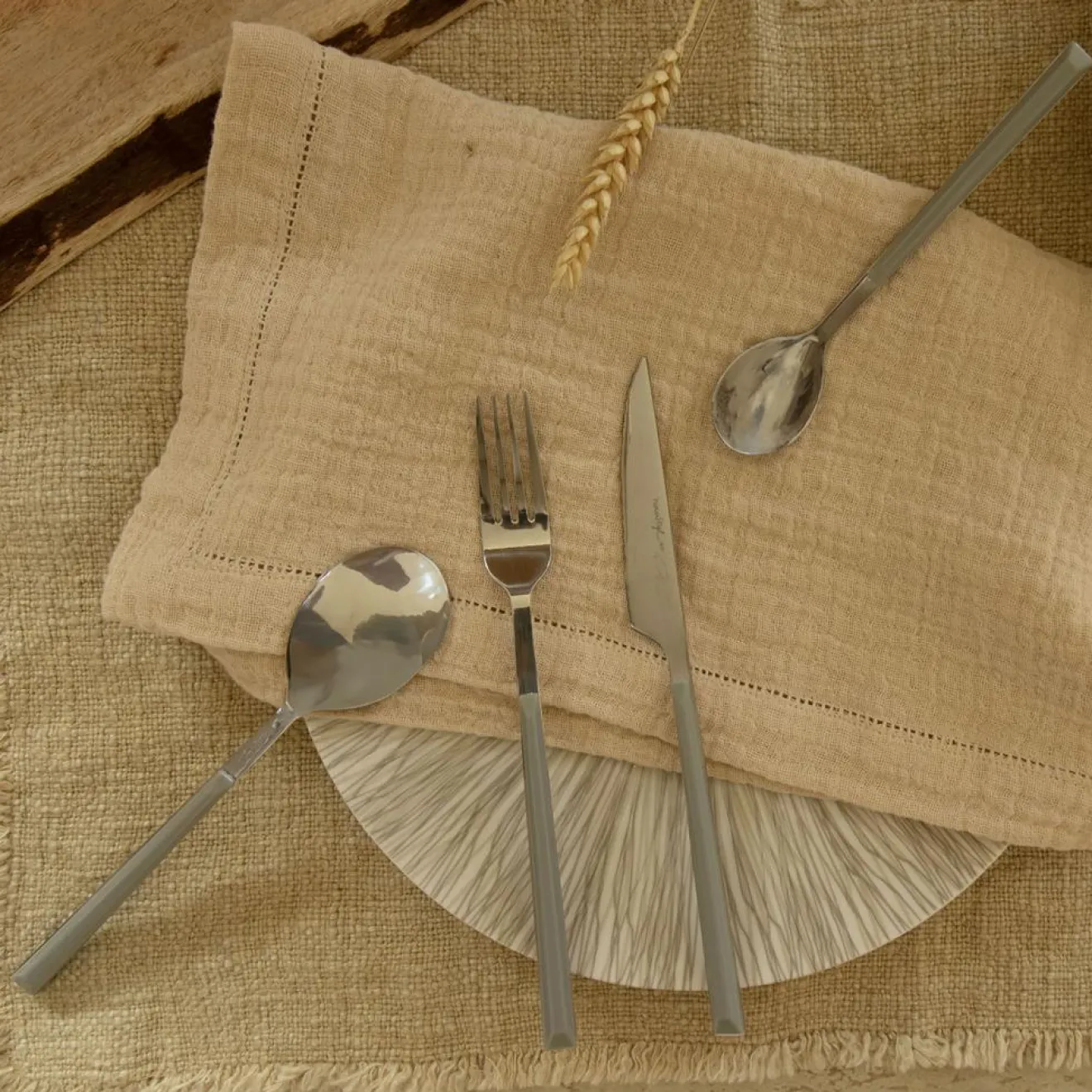 New Menastyl 6 Cuillères de table Colorama grises - 21.5 cm