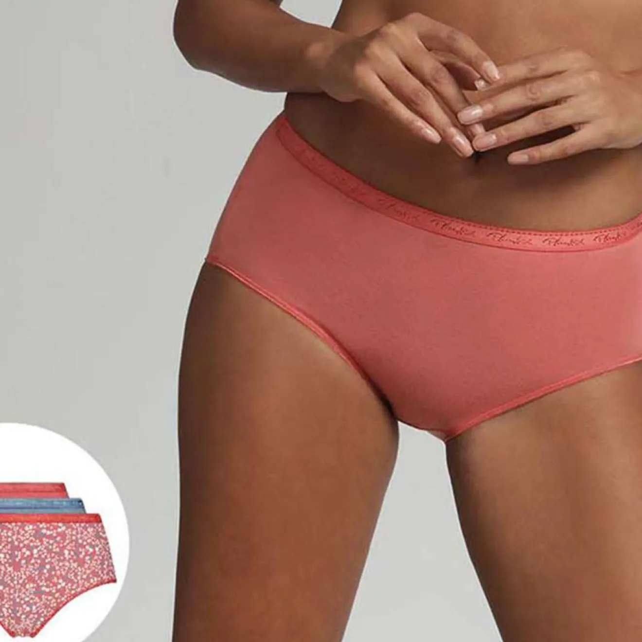 Femme Playtex 3 Culottes Coton Bio multicolores