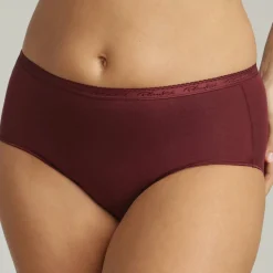 Sale Playtex 3 Culottes midi Cotton Bio prune/imprimé/terracotta