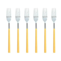 Menastyl 6 Fourchettes de table Colorama safran - 21 cm