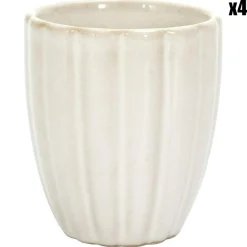 Home Deco Factory 4 gobelets espresso vlora beiges - D.6.2x7.2 cm