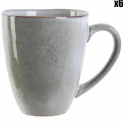 Home Deco Factory 6 Mugs Au grès du temps gris - 30 cl