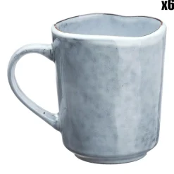 Outlet Bjorn 6 Mugs en Grès Cloud gris clair - 40 cl