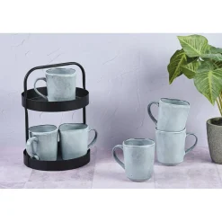 Outlet Bjorn 6 Mugs en Grès Cloud gris clair - 40 cl