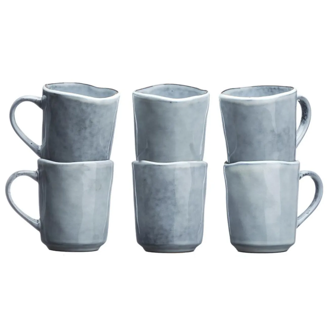 Outlet Bjorn 6 Mugs en Grès Cloud gris clair - 40 cl