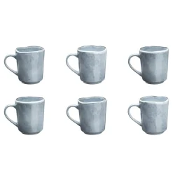 Outlet Bjorn 6 Mugs en Grès Cloud gris clair - 40 cl