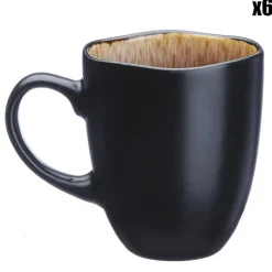 Bjorn 6 Mugs en Grès Iris beige/marron - 40 cl