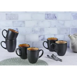 Bjorn 6 Mugs en Grès Iris beige/marron - 40 cl