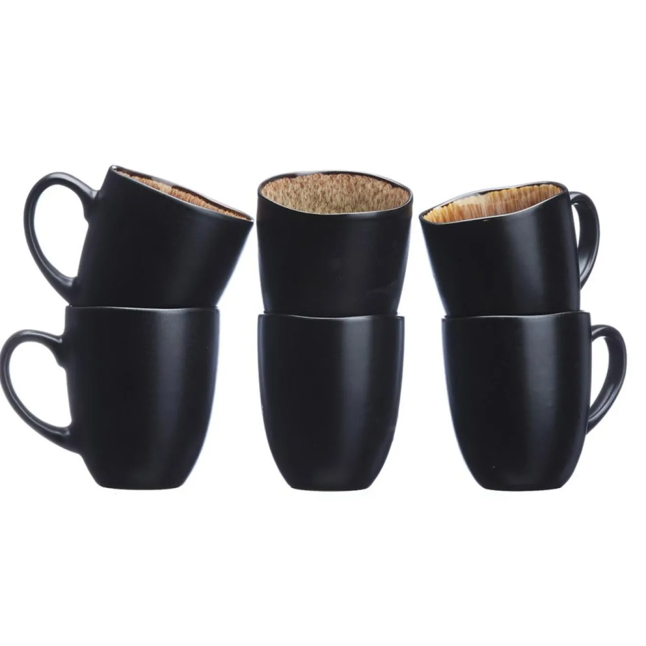 Bjorn 6 Mugs en Grès Iris beige/marron - 40 cl