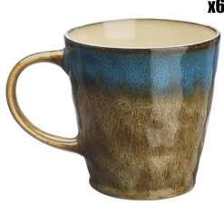 Bjorn 6 Mugs en Grès Island kaki/bleu - 40 cl