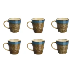 Bjorn 6 Mugs en Grès Island kaki/bleu - 40 cl