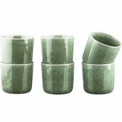 Bjorn 6 Mugs en Grès Magma verts - 20 cl