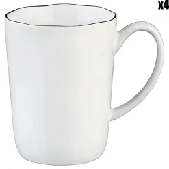 Outlet Bjorn 4 Mugs en Grès Pure blanc neige - 40 cL
