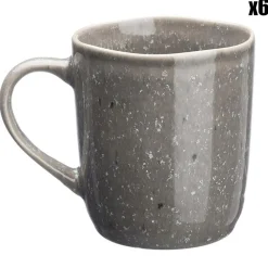 New Bjorn 6 Mugs en Grès Stellar gris/anthracite - 40 cl