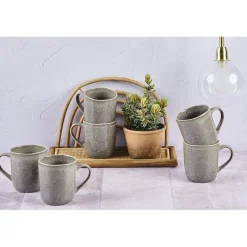 New Bjorn 6 Mugs en Grès Stellar gris/anthracite - 40 cl