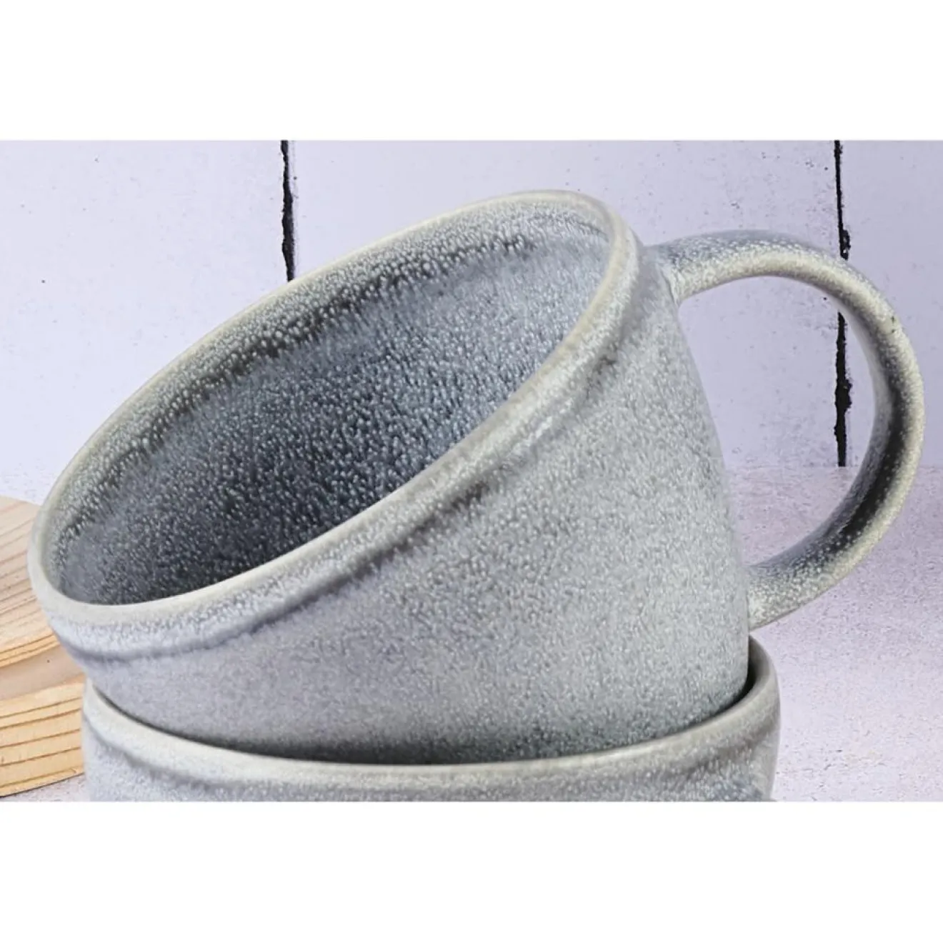 Online Bjorn 6 Mugs en Grès Stone gris clair - 25 cl