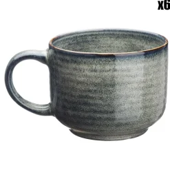 Bjorn 6 Mugs en Grès Zen gris/bleu - 40 cl