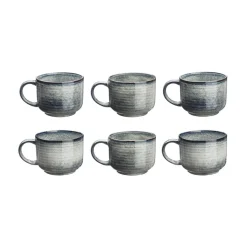 Bjorn 6 Mugs en Grès Zen gris/bleu - 40 cl