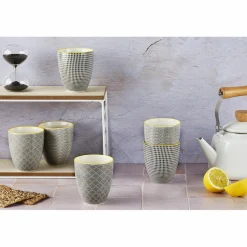 Discount Bjorn 6 Mugs Pattern Eclipse gris anthracite - 30 cl