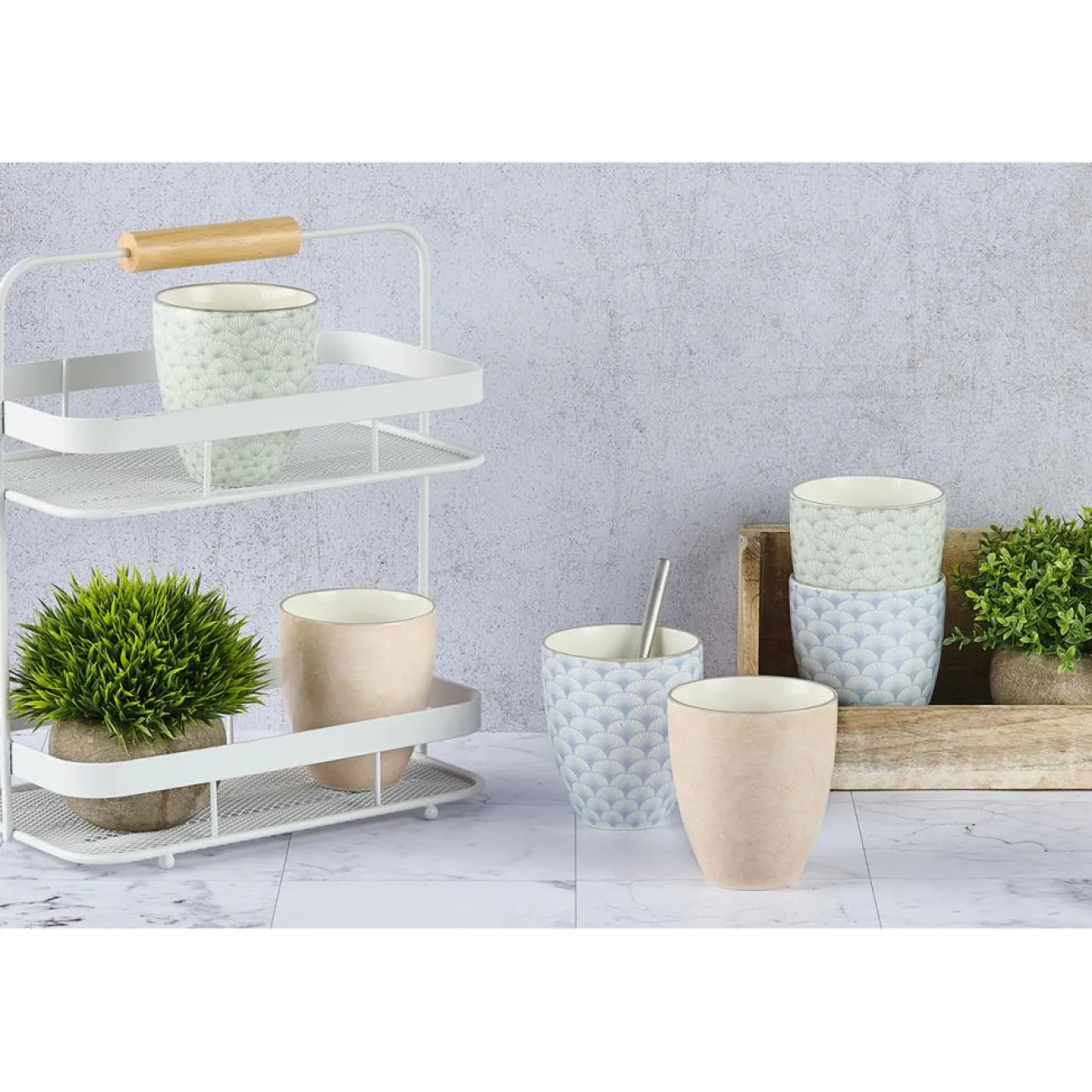 Bjorn 6 Mugs Pattern Pastel rose pastel/bleu pastel/vert pastel - 30 cl