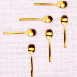 Bjorn 6 Petites cuillères Knut dorées