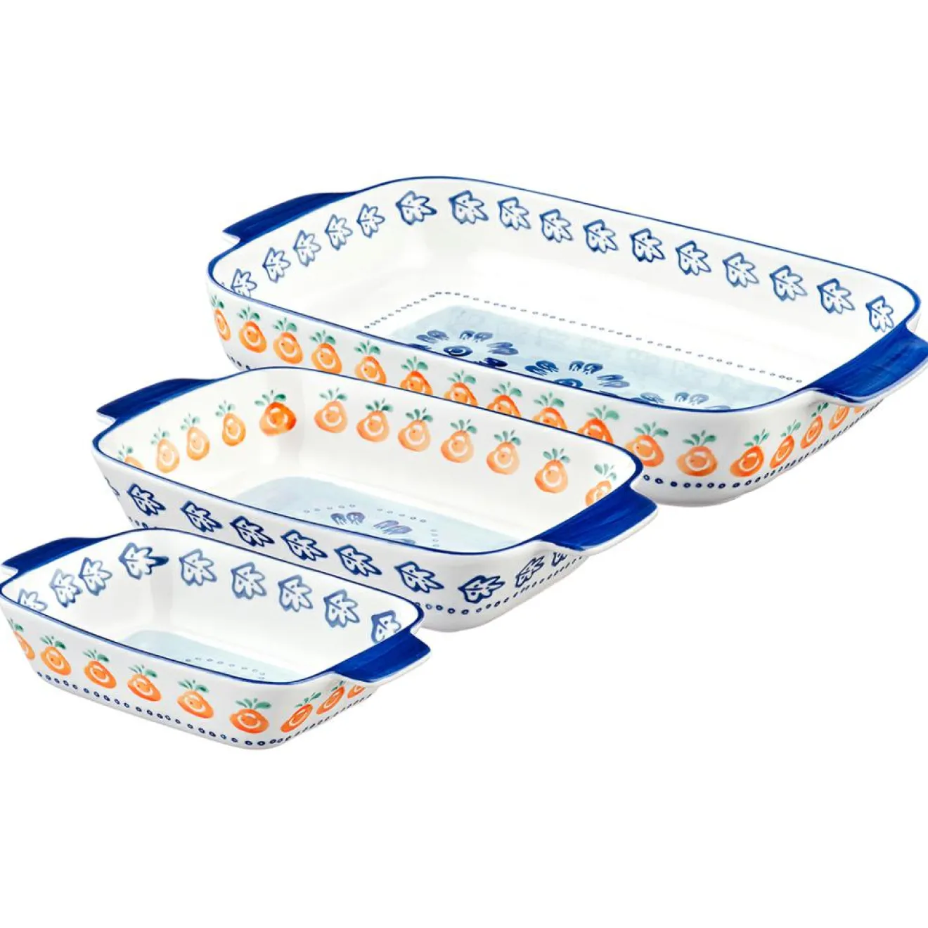 Outlet Bjorn 3 Plats à four en Porcelaine Napoli multicolores - 55.3x38.2x20.5 cm