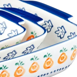 Outlet Bjorn 3 Plats à four en Porcelaine Napoli multicolores - 55.3x38.2x20.5 cm