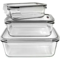 Clearance Cook Concept 3 Plats special four + couvercles hermétiques transparents