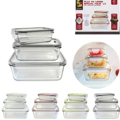 Clearance Cook Concept 3 Plats special four + couvercles hermétiques transparents