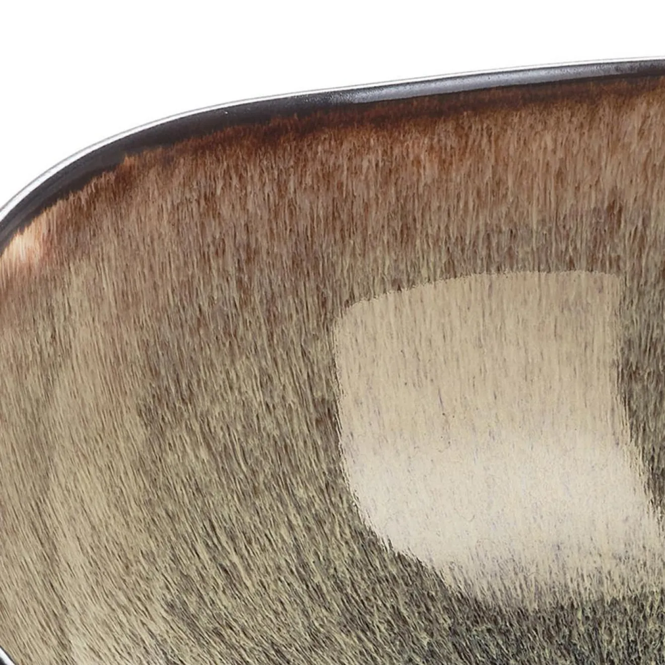 Bjorn 2 Saladiers en Grès Iris beige/marron - 24x8.5/28.5x10 cm