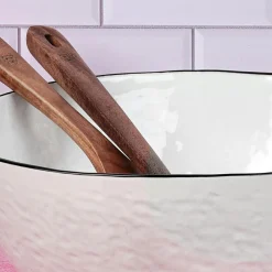 Hot Bjorn 2 Saladiers en Grès Pure blanc neige - 38x16.5x39 cm