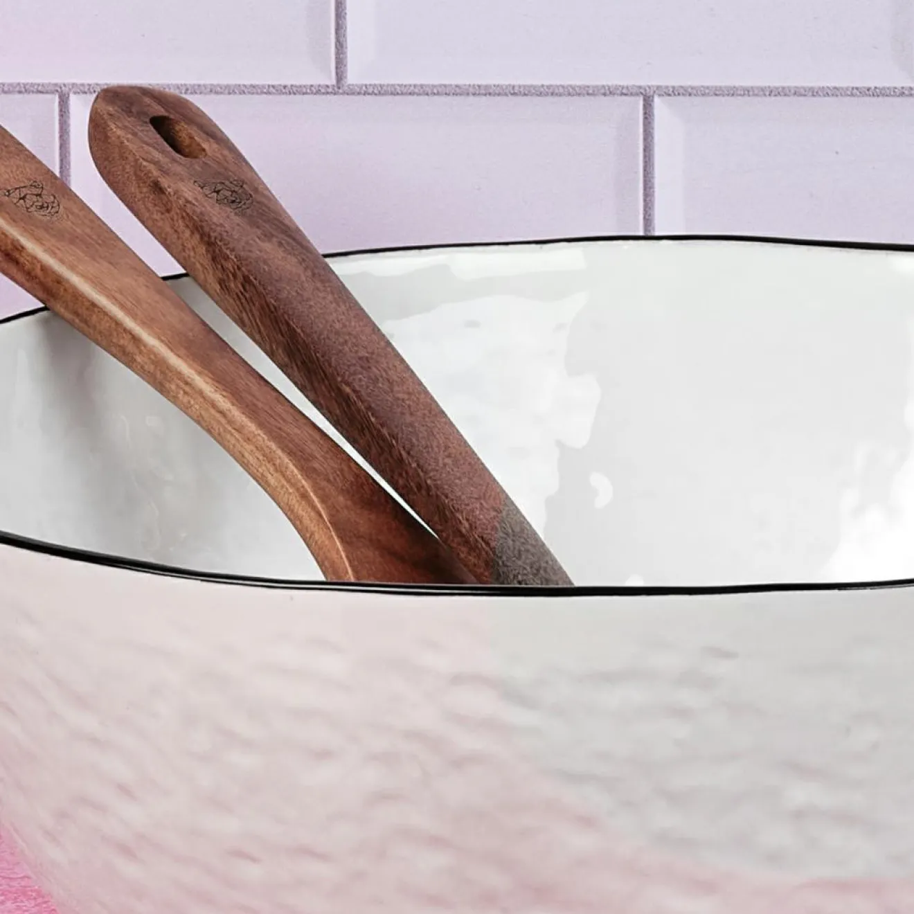 Hot Bjorn 2 Saladiers en Grès Pure blanc neige - 38x16.5x39 cm