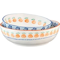 Bjorn 2 Saladiers en Porcelaine Napoli multicolores - 35x17.7x35.3 cm