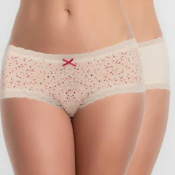 Sale Playtex 2 Shorties Cotton Fancy beige/rouge/rose