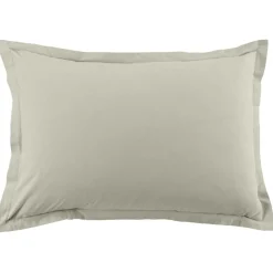 Blanc Passion 2 Taies d'oreiller en coton unies grège